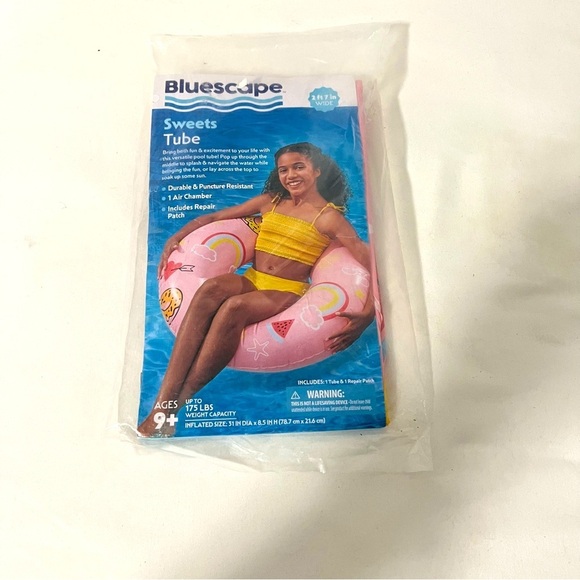 Bluescape Pink Sweets Inflatable Swim Tube Pool Float (Includes Repair Patch) - Picture 1 of 3